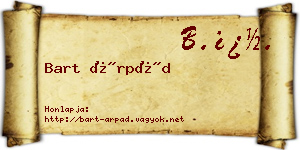 Bart Árpád névjegykártya
