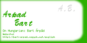 arpad bart business card